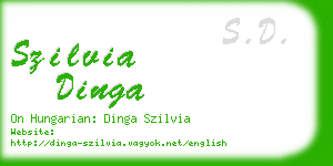 szilvia dinga business card